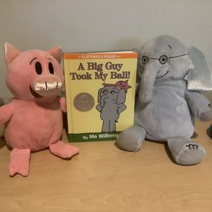 RETIRED KOHL'S CARES MO WILLEMS ELEPHANT & PIGGIE PLUSH BUNDLE WITH BOOK!